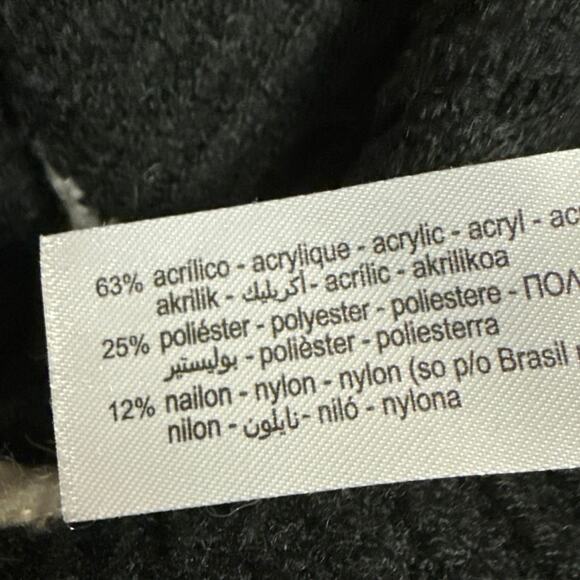 Zara Black White Striped Rib Knit Turtleneck Long Sleeve Pullover Sweater Top M - Picture 4 of 4